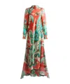 Etro Silk Midi Dress With Drapes In Blue