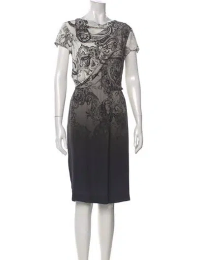 Pre-owned Etro Silk Midi Length Dress In Black