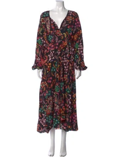 Pre-owned Etro Silk Midi Length Dress In Black