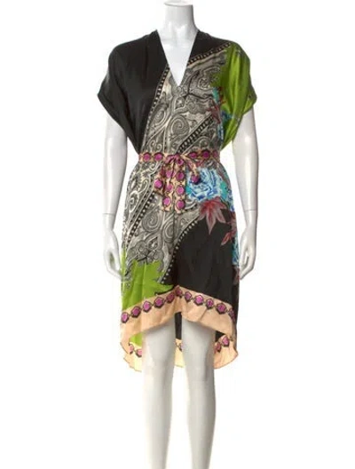 Pre-owned Etro Silk Midi Length Dress In Black