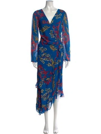 Pre-owned Etro Silk Midi Length Dress In Blue
