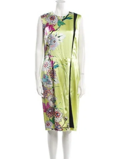 Pre-owned Etro Silk Midi Length Dress In Green
