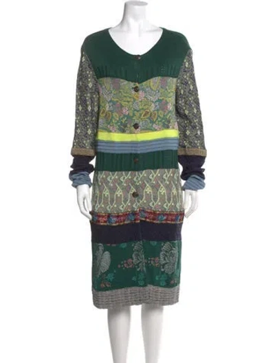Pre-owned Etro Silk Midi Length Dress In Green