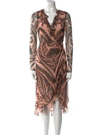 Pre-owned Etro Silk Midi Length Dress In Multi