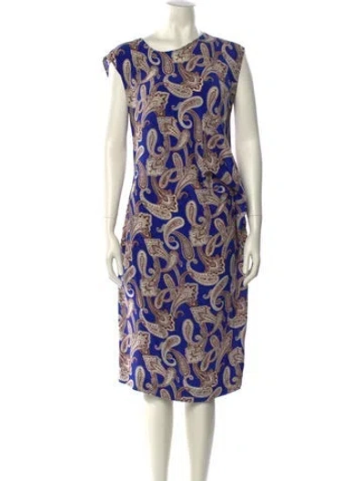 Pre-owned Etro Silk Midi Length Dress In Multi
