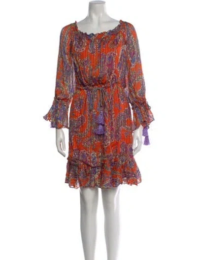 Pre-owned Etro Silk Midi Length Dress In Orange