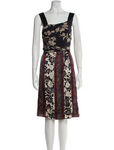 Pre-owned Etro Silk Midi Length Dress W/ Tags In Black