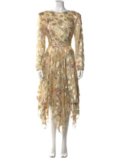 Pre-owned Etro Silk Midi Length Dress W/ Tags In Gold