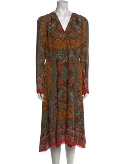 Pre-owned Etro Silk Midi Length Dress W/ Tags In Neutral
