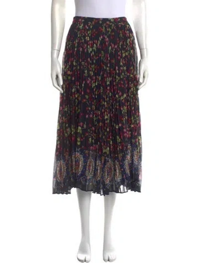 Pre-owned Etro Silk Midi Length Skirt In Black