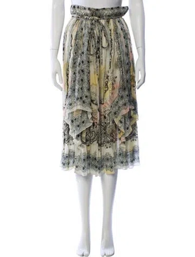Pre-owned Etro Silk Midi Length Skirt In Multi