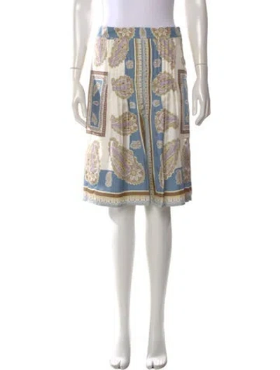 Pre-owned Etro Silk Midi Length Skirt In Neutral