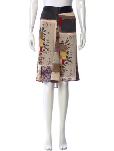 Pre-owned Etro Silk Midi Length Skirt In Neutral