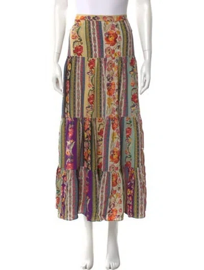 Pre-owned Etro Silk Midi Length Skirt In Purple