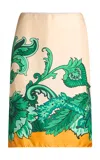 Etro Printed High Waist Knee-length Skirt In Multi