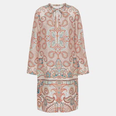 Pre-owned Etro Silk Mini Dress 42 In Multicolor