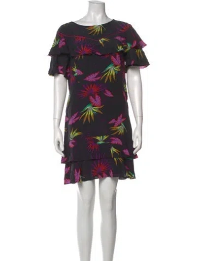 Pre-owned Etro Silk Mini Dress In Black