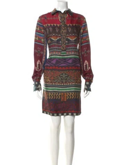 Pre-owned Etro Silk Mini Dress In Black