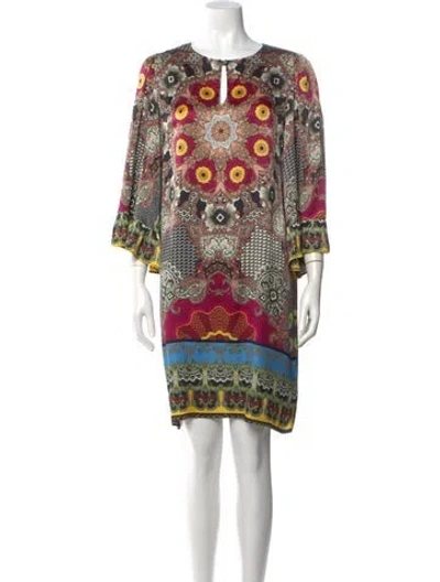 Pre-owned Etro Silk Mini Dress In Black