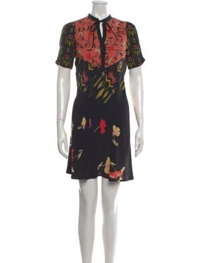 Pre-owned Etro Silk Mini Dress In Black