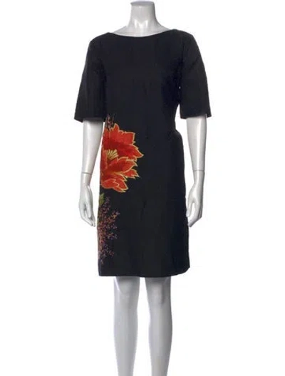 Pre-owned Etro Silk Mini Dress In Black