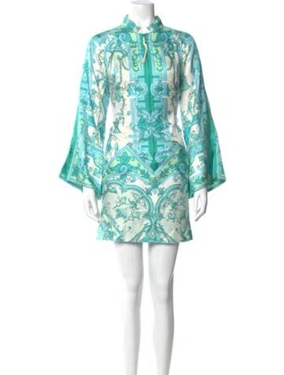 Pre-owned Etro Silk Mini Dress In Blue