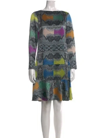 Pre-owned Etro Silk Mini Dress In Blue