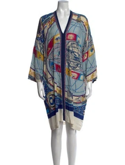 Pre-owned Etro Silk Mini Dress In Blue