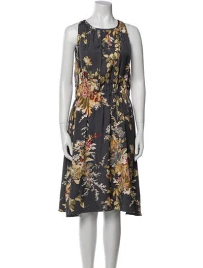 Pre-owned Etro Silk Mini Dress In Gray
