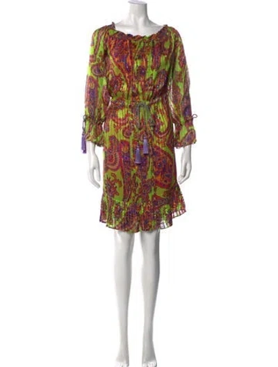 Pre-owned Etro Silk Mini Dress In Green