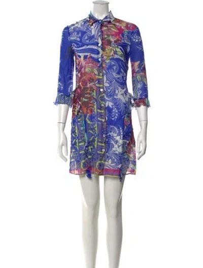 Pre-owned Etro Silk Mini Dress In Multicolor