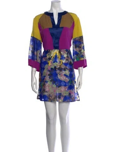 Pre-owned Etro Silk Mini Dress In Multicolor