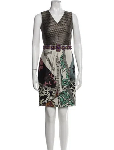 Pre-owned Etro Silk Mini Dress In Neutral