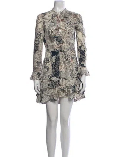 Pre-owned Etro Silk Mini Dress In Neutral