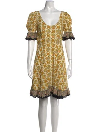 Pre-owned Etro Silk Mini Dress In Neutral