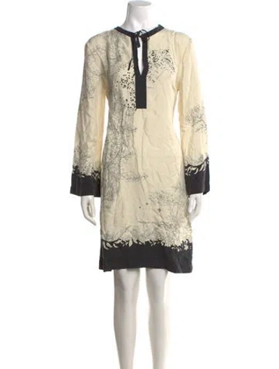 Pre-owned Etro Silk Mini Dress In Neutrals