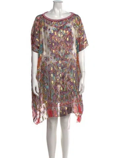 Pre-owned Etro Silk Mini Dress In Neutrals