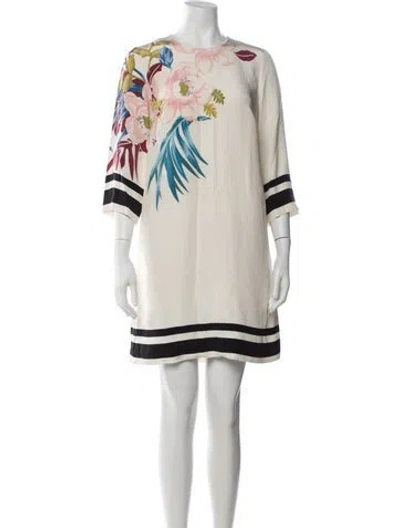 Pre-owned Etro Silk Mini Dress In Neutrals