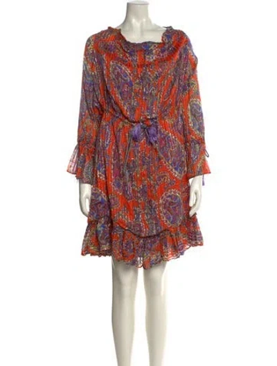 Pre-owned Etro Silk Mini Dress In Orange