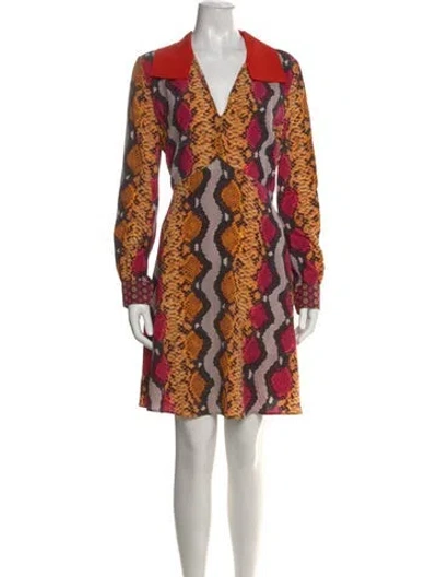 Pre-owned Etro Silk Mini Dress In Orange