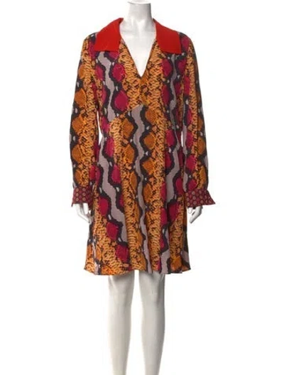 Pre-owned Etro Silk Mini Dress In Orange