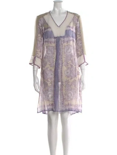 Pre-owned Etro Silk Mini Dress In Purple