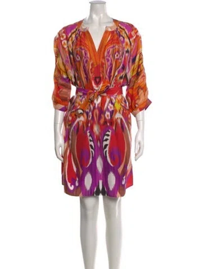 Pre-owned Etro Silk Mini Dress In Purple