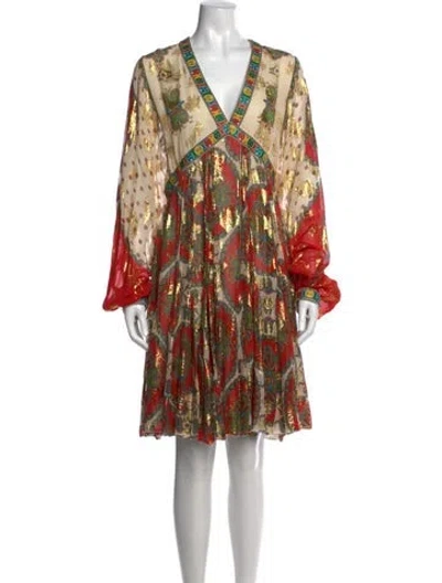 Pre-owned Etro Silk Mini Dress W/ Tags
