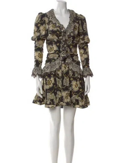 Pre-owned Etro Silk Mini Dress W/ Tags In Black