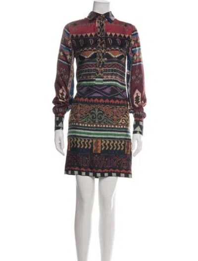 Pre-owned Etro Silk Mini Dress W/ Tags In Black