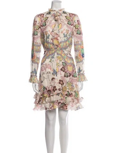 Pre-owned Etro Silk Mini Dress W/ Tags In White