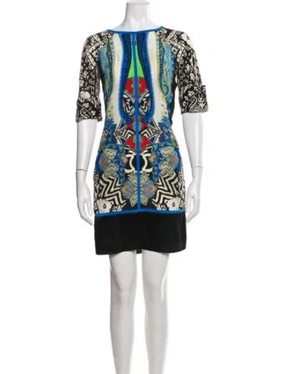 Pre-owned Etro Silk Mini Dress In White