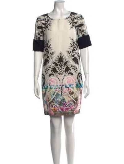 Pre-owned Etro Silk Mini Dress In White