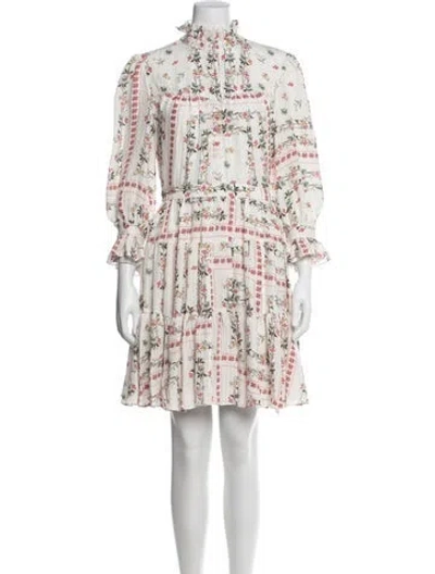 Pre-owned Etro Silk Mini Dress In White
